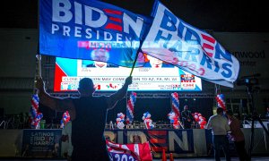 Simpatizantes del ex vicepresidente y candidato demócrata a la presidencia, Joe Biden