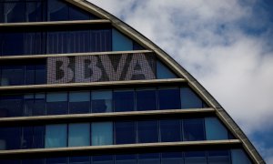 Imagen de la sede central del BBVA en Madrid.