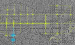 Mapa amb els nous eixos verds de l'Eixample que vol fer l'Ajuntament.