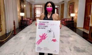 La delegada de Igualdad del Ayuntamiento de Córdoba, Eva Timoteo, en la presentación de la campaña por el 25N.