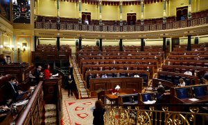 La ministra de Hacienda y portavoz del Ejecutivo, María Jesús Montero, interviene en el Pleno del Congreso que debate este miércoles el proyecto de ley de presupuestos generales del Estado para 2021 que defiende la ministra de Hacienda, María Jesús Monter