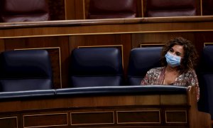 La ministra de Hacienda, María Jesús Montero en el Congreso este jueves durante la segunda jornada de debate a la totalidad de los Presupuestos de 2021.