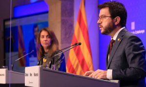 Compareixença del vicepresident del Govern Pere Aragonès, i la portaveu del Govern, Meritxell Budó, per explicar el pla de flexibilització de les mesures contra la Covid-19.