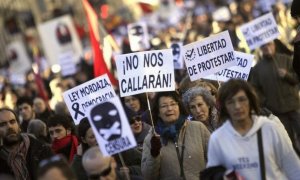 Una imatge d'una manifestació contra la Llei Mordassa.