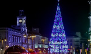 Imagen de archivo del encendido del árbol de Navidad de la Puerta del Sol de Madrid.