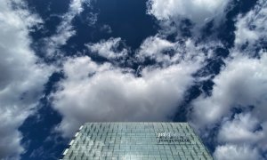 Edificio donde se encuentra la sede de Telefónica ubicada en Ronda de la comunicación, en la zona norte de Madrid. E.P./Eduardo Parra