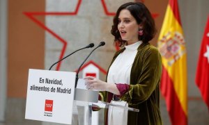 La presidenta de la Comunidad de Madrid, Isabel Díaz Ayuso, tras anunciar la ampliación de los conciertos educativos.