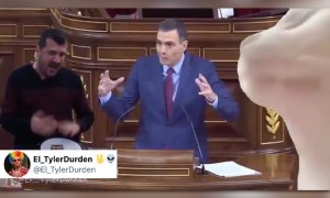 "Pedro Sánchez unplugged": el descacharrante videomontaje de un tuitero con la intervención del presidente en el Congreso