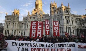 Manifestación en Madrid en defensa de las libertades y del derecho de huelga. EFE/KIKO HUESCA