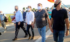 Els presos independentistes abans d'entrar a Lledoners.