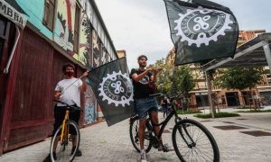 Repartidores de Rodant, la alternativa ética a Deliveroo en València.