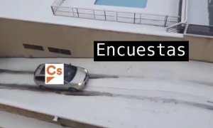 "Ya se ha dao": el vídeo viral de un coche durante la nevada que resume a la perfección la evolución electoral de Ciudadanos