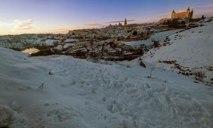 Vista general de la ciudad de Toledo tras el paso de la borrasca Filomena. A partir de esta madrugada se espera la llegada de una ola de frío, con un acusado descenso de las temperaturas a partir del lunes, con temperaturas inferiores a 10 grados bajo cer