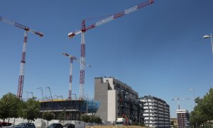 Edificio en construcción en Madrid.