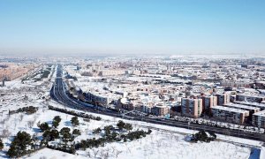 Vista de la carretera de Toledo a su paso por la localidad madrileña de Getafe.