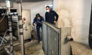 Reparación de calderas en el Hospital de Toledo.