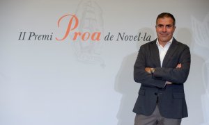 Francesc Serés quan va rebre el premi Proa.