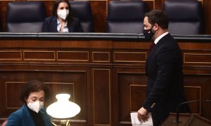 16/12/2020. El presidente de Vox, Santiago Abascal, durante una sesión de control al Gobierno. E. Parra. POOL / Europa Press