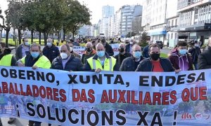 Manifestación de trabajadores de Endesa y Gamesa contra el cierre de plantas