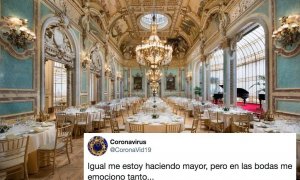 Indignación en Twitter por el vídeo de una boda pija en el Casino de Madrid sin mascarillas ni distancia de seguridad