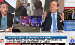 Un tertuliano de TVE compara las manifestaciones de apoyo a Hasél con la noche de los cristales rotos y remata: "Los alemanes estaban muy jodidos con los judíos"