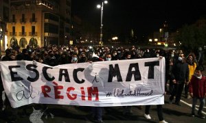 Manifestació de Girona del 22 de febrer del 2021 en suport a Pablo Hasél.