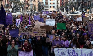 Manifestació unitària del moviment feminista a Tarragona el 8 de març del 2020.