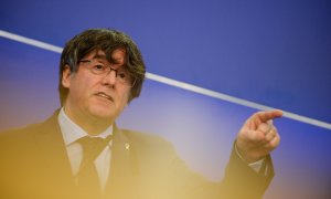 El expresidente catalán Carles Puigdemont este miércoles en Bruselas.