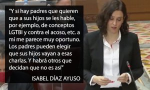 "¿Alguien sabe si Ayuso milita en el PP o en Vox?": críticas a la presidenta por su defensa de la censura parental