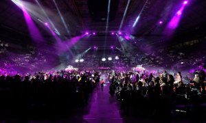 Públic del Palau Sant Jordi durant la Festa dels Súpers. Imatge publicada el 27 d'octubre de 2018.