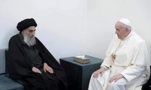 El papa Francisco junto al Ayatolá Al Sistani.