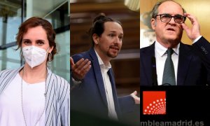 Mónica García, Pablo Iglesias y Ángel Gabilondo.