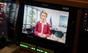 La presidenta de la Comisión Europea, Ursula von der Leyen, participa en el Consejo Europeo de Innovación por videoconferencia.