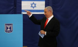 El candidato a primer ministro israelí, Benjamin Netanyahu