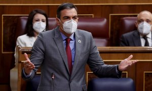 24/03/2021.- El presidente del Gobierno, Pedro Sánchez durante la sesión de control al Gobierno este miércoles en el Congreso. EFE/Chema Moya