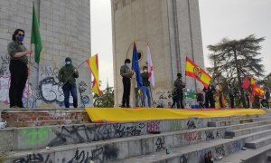 Acto franquista en Madrid para conmemorar la toma de la capital en la guerra civil.