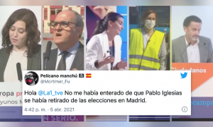 "Lo que no se nombra no existe": críticas a TVE por "invisibilizar" a Iglesias en su Telediario del lunes