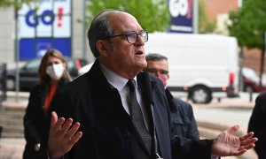 09/04/2021. El candidato socialista a la presidencia de la Comunidad de Madrid, Ángel Gabilondo, durante un acto electoral celebrado en Arganda del Rey, en Madrid. - EFE