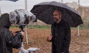 El actor Luis Tosar en el rodaje del nuevo cortometraje para la campaña de la cerveza Voll-Damm.