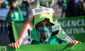 Manifestación de la marea verde con el lema 'Vacunemos la Educación Pública, menos ratio, más recursos, más centros públicos' que el pasado 17 de abril recorrió las calles de Madrid .