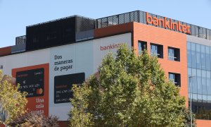 Fachada de las oficinas de Bankinter en Madrid. E.P./Marta Fernández