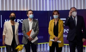 Pablo Iglesias se negó a posar en una misma foto junto a Rocío Monasterio al inicio del debate.