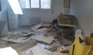 Caída de un falso techo en el Hospital Gregorio Marañón