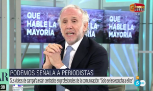 Eduardo Inda durante la intervención que le ha valido  una denuncia por parte de Iglesias.