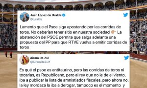 "Tela con la 'izquierda'": críticas al PSOE por permitir que salga una propuesta del PP para que los toros vuelvan a RTVE