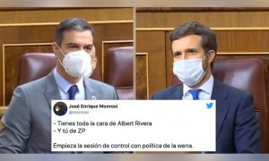 Sánchez le dice a Casado que "se le está poniendo cara de Rivera" y este replica que a él, de Zapatero: "Nivel patio de colegio plus"