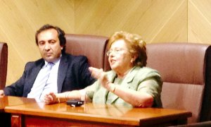 Carmen Agüelo durante un acto en la Facultad de Derecho de la Universidad de Zaragoza.