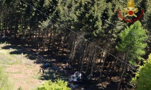 Imagen del accidente de teleférico en Italia.