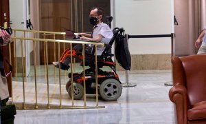 11/05/2021.- El portavoz de Unidas Podemos en el Congreso, Pablo Echenique, a su llegada a una Junta de Portavoces. J. Hellín. POOL / Europa Press