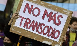Manifestación en el Día Internacional de la Visibilidad Transgénero ante el Congreso en Buenos Aires, el 31 de marzo de 2021.